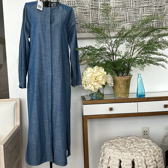 NWT Zero + Maria Cornejo Washed Indigo 100%Cotton, sleeves, 2 pockets - Picture 3 of 16